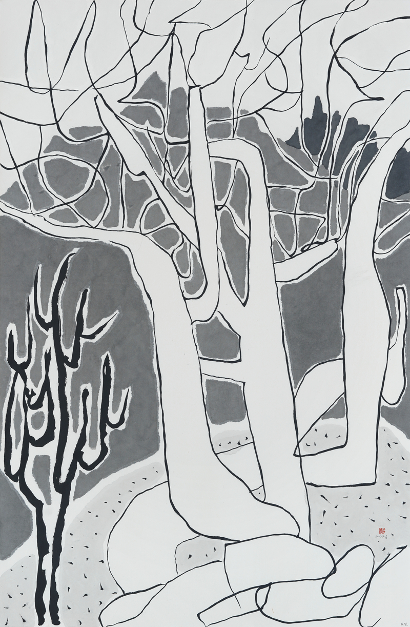 장병언, structure landscape 015, ink_on_paper, painting, 2026